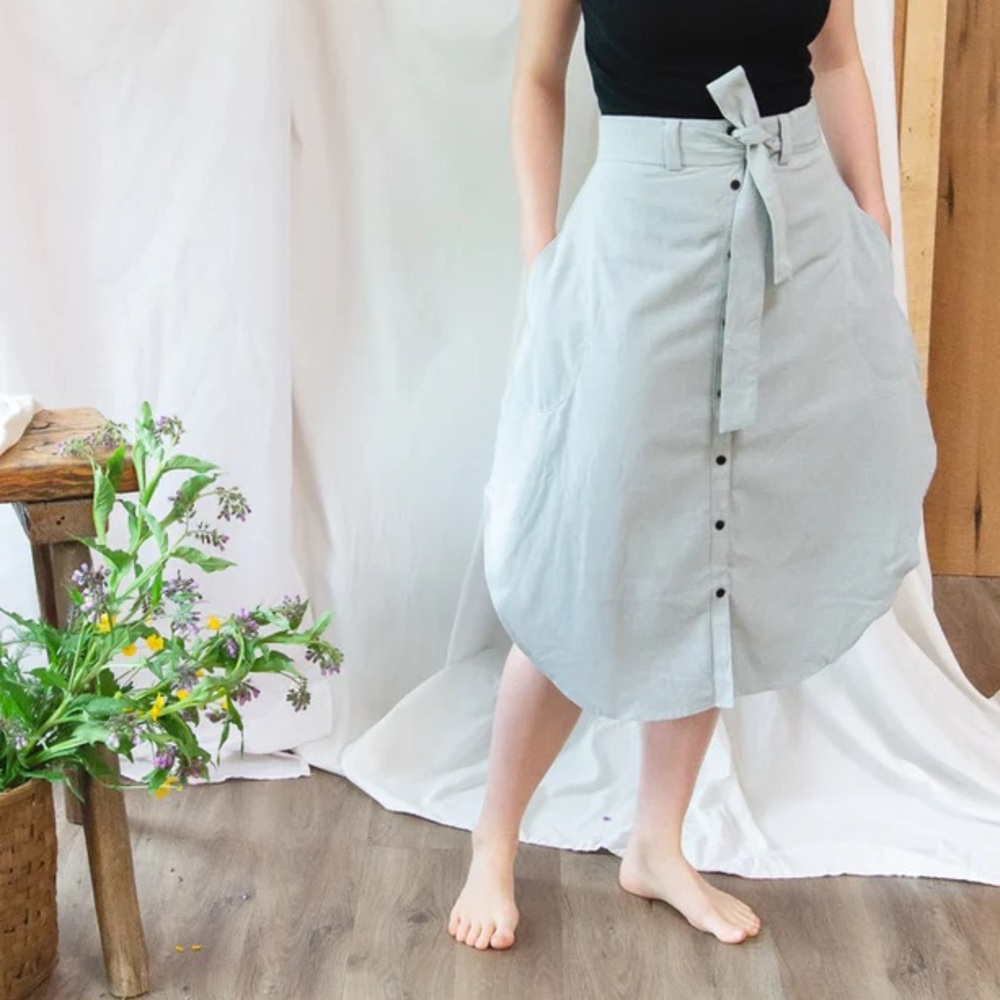 Line and Tow Homesteader Belted Button‎ Front Skirt Size M